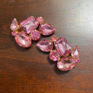 Pink Gemstone clip on earrings